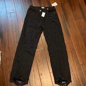Asymmetrical button Jeans